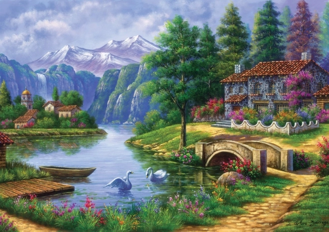 Village by the Lake Puzzle 1500 Pieces