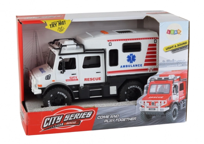 White Off-Road Ambulance with Lights and Sounds