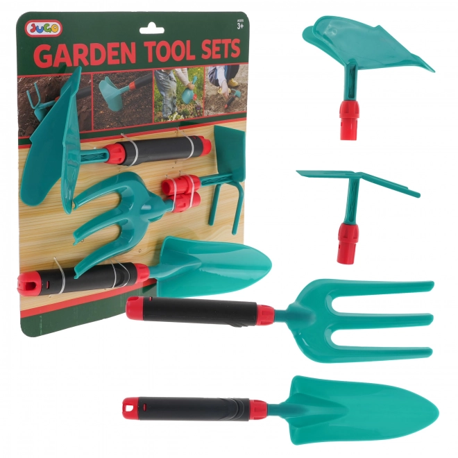 Children's Garden Tool Set - Fork, Trowel, Soil Scoop, Hoe