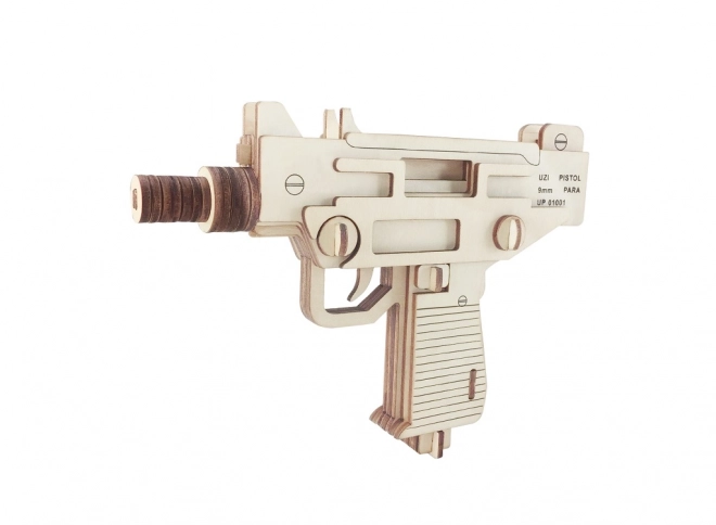 Woodcraft 3D Wooden Puzzle UZI Gun