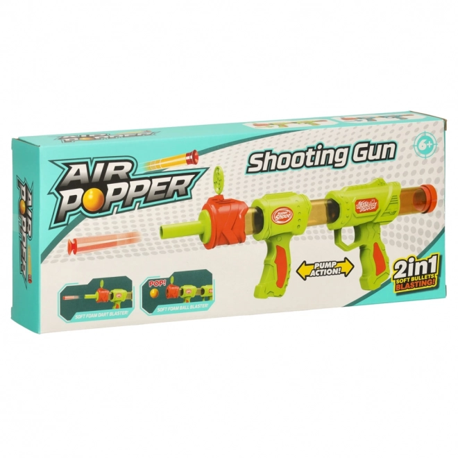 Green toy gun rifle with bullets 2 in 1