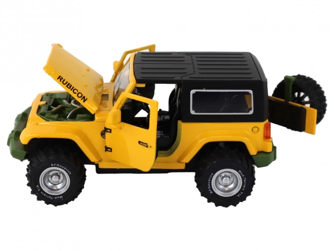 Yellow Metal 4x4 Friction Drive Battery Toy Car 1:32