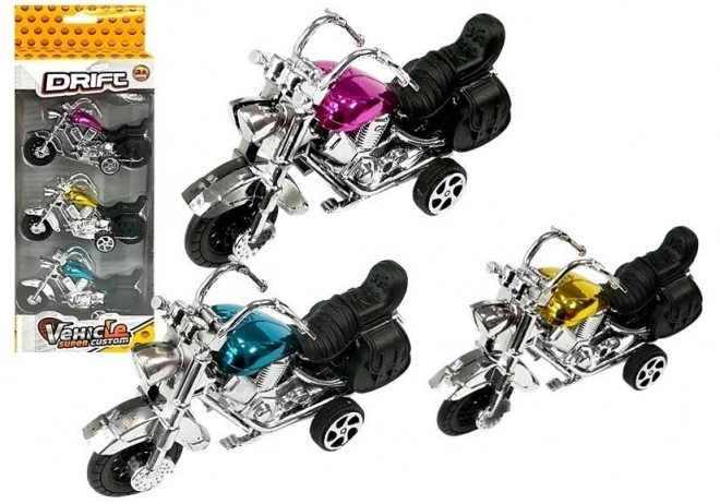 Friction Powered Motorcycle Toy Set 3-Piece