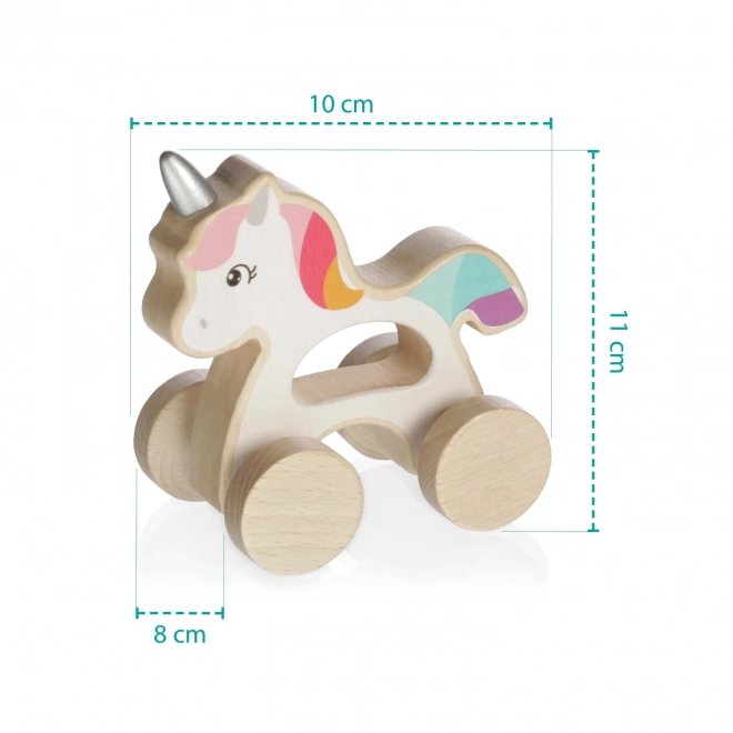 Wooden Ride-on Unicorn Toy