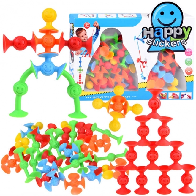 Flexible Suction Cup Silicone Construction Blocks Set