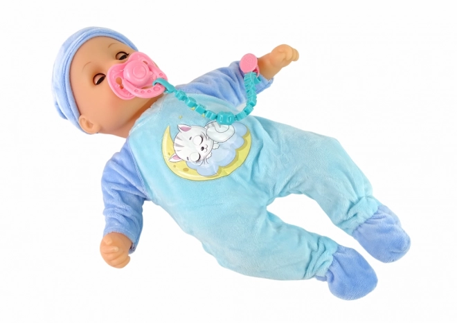 Baby Doll with Sound and Blue Pajamas Kitten Design