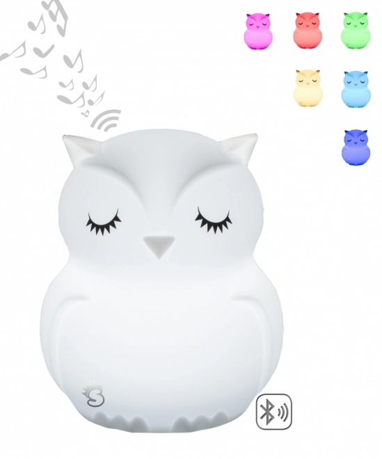 Color Changing Silicone Night Light with Bluetooth Speaker - Owl Companion