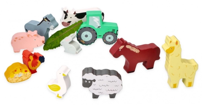 Farm Animal Set in Wooden Box