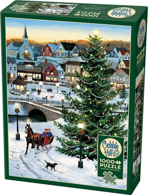 Puzzel Kerstboom op het Dorp 1000 Stukken
