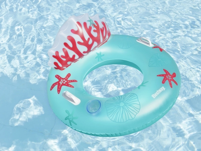 Inflatable Coral Reef Pool Float with Backrest