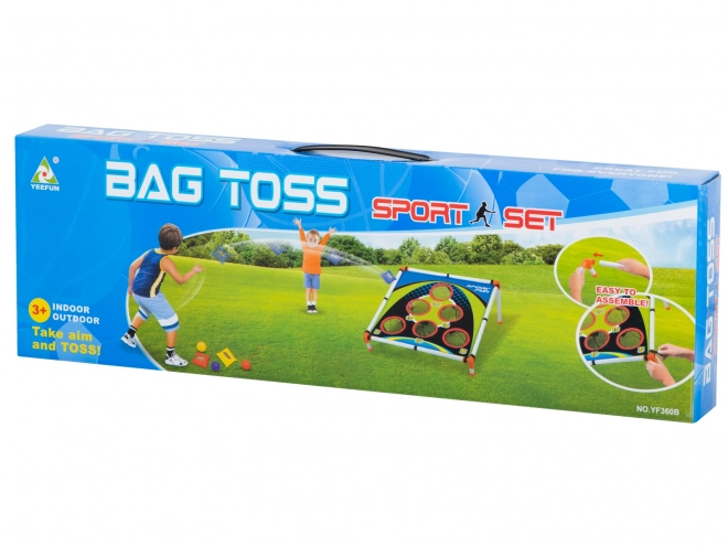 Aim with bean bags toss game for kids