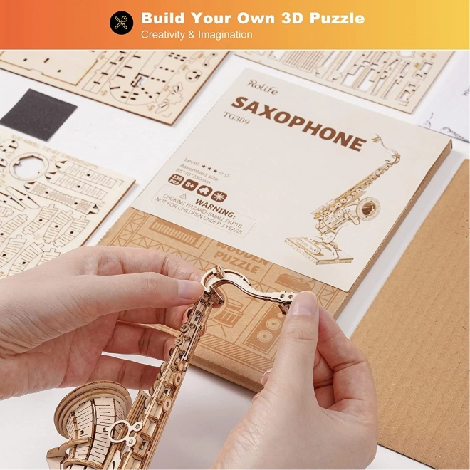 Wooden 3D Puzzle Saxophone