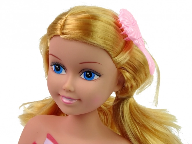 Styling Doll Head With Beads and Hair Accessories