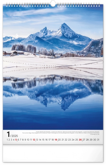 Notique Wall Calendar Mountains 2025