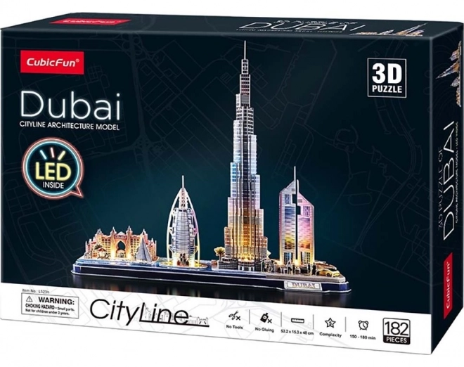 CubicFun Glowing 3D Puzzle CityLine Panorama Dubai