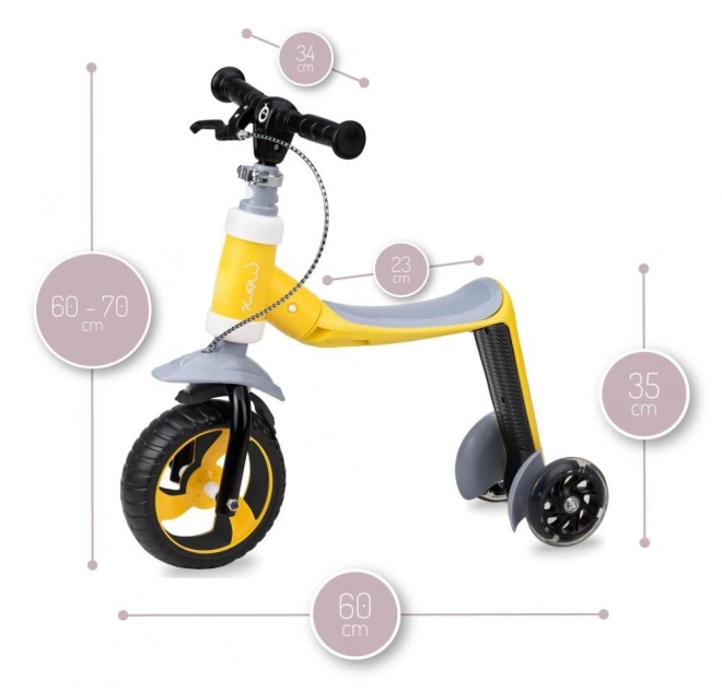 Kids 2-in-1 Ride-On and Scooter Yellow