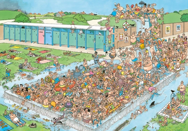 Jumbo Puzzle - Crowd in the Pool 2000 Pieces