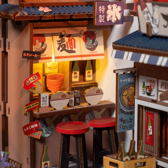 3D Puzzle Bookend Sakura Alley with Wine