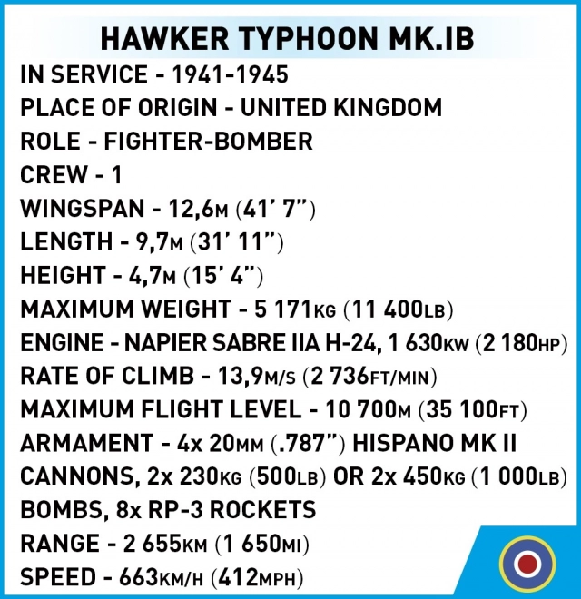 Hawker Typhoon Construction Blocks