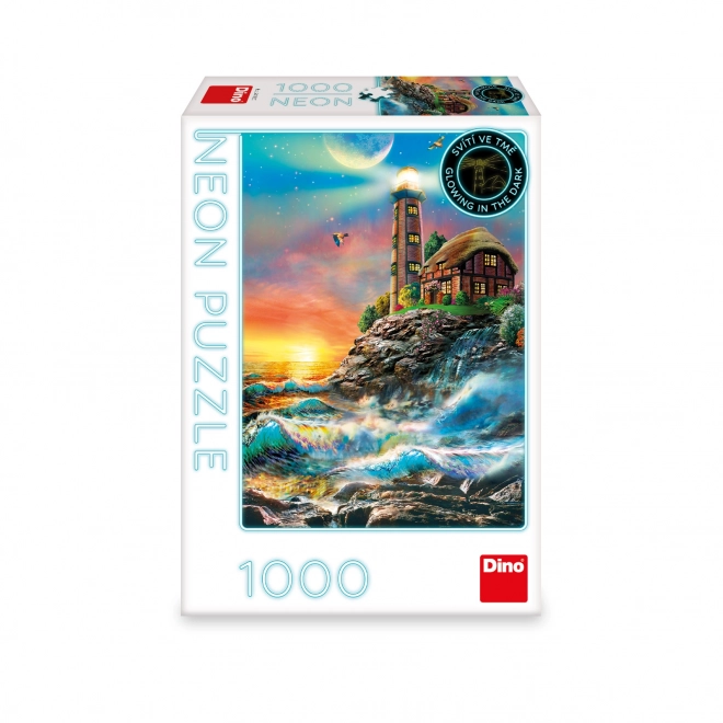 Dino Neon Glow Lighthouse Puzzle 1000 Pieces