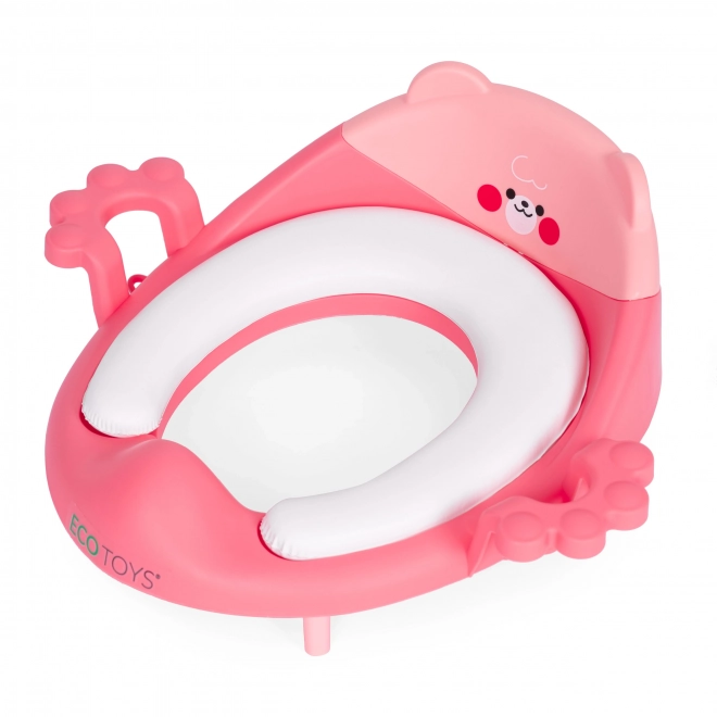 Children's toilet seat with handles, soft cushion, pink