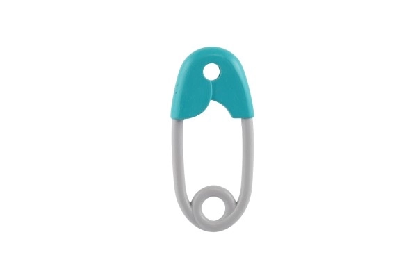 Baby Rattle Pin Turquoise-Grey