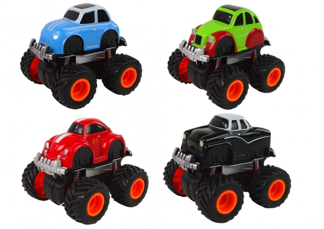 Metal Toy Car with Large Wheels and Various Designs