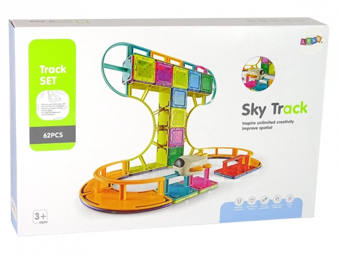 Magnetic Construction Blocks - Sky Track 62 Pieces