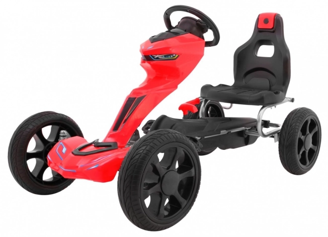 Grand Ride pedal go-kart for children 3+ Red + EVA wheels + Adjustable seat + Handbrake