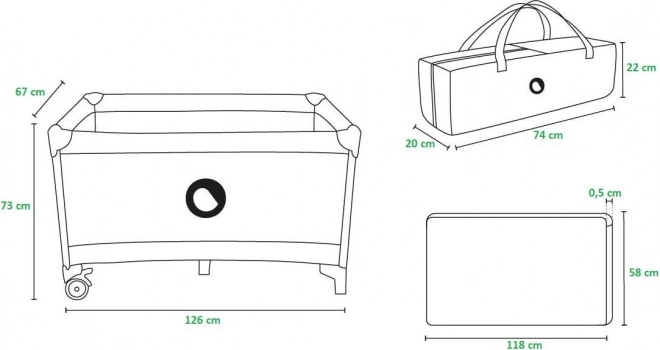 Travel Crib Lionelo Stefi Black Carbon