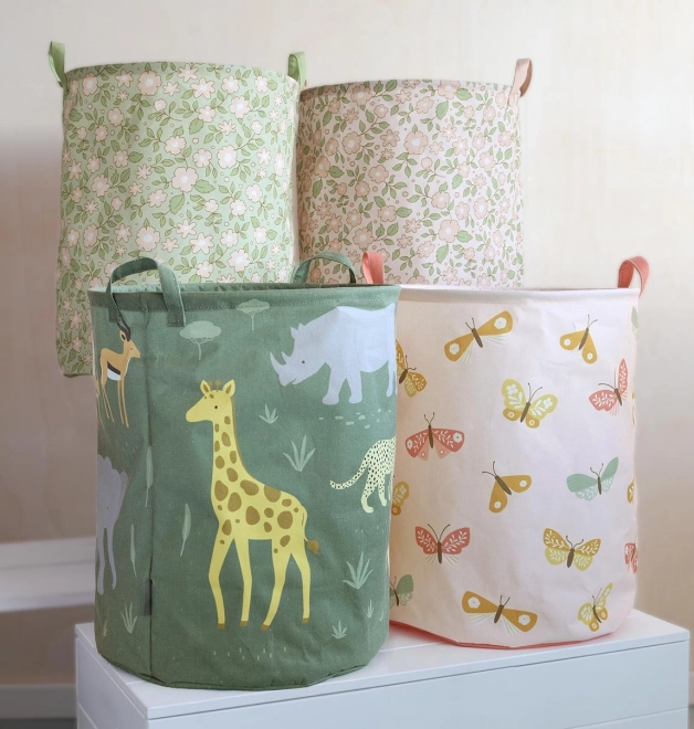 Toy Storage Basket with Savanna Animals Print