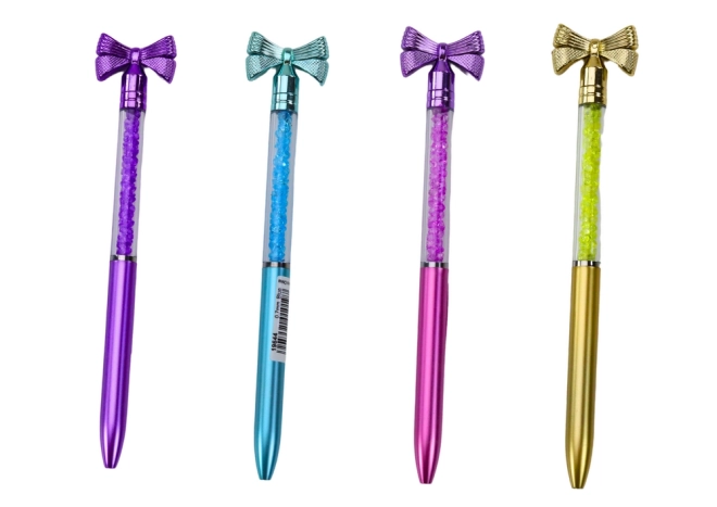 Elegant Pen with Bow and Sparkling Gems