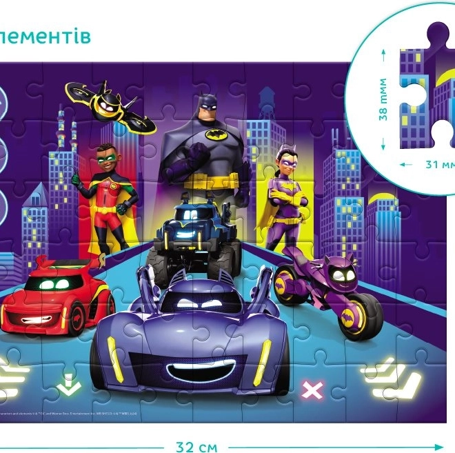 Puzzel DODO Batwheels: Nachtelijke Ritten 60 Stukken