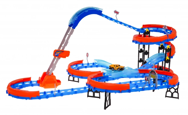 Extreme Multi-level Racing Track with Ladder and LED Car for Kids 3+