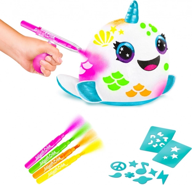 Airbrush kreatív készlet Neon squish plüssökkel