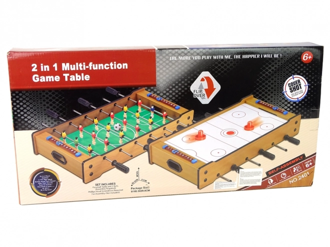 Wooden Table 2 in 1 Table Football and Air Hockey