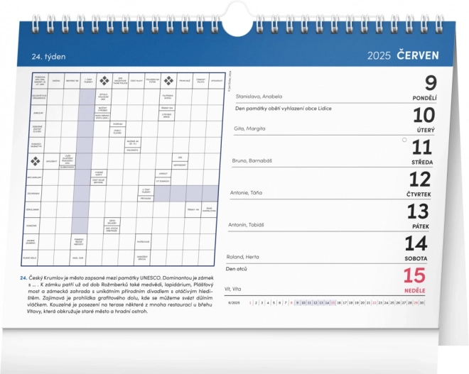 Notique Desktop Calendar with Crosswords 2025