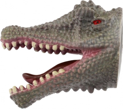 Rubberen dinosaurus-handpop - 1 stuk