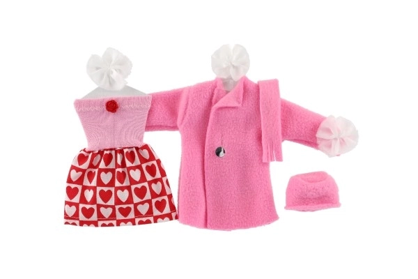 Doll Dress Set with Coat and Hat