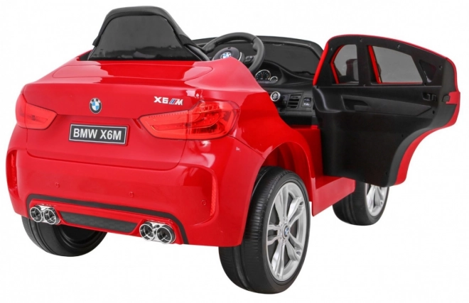 Mașină electrică pentru copii BMW X6M vopsită + telecomandă + EVA + pornire lentă + audio + LED – Červené