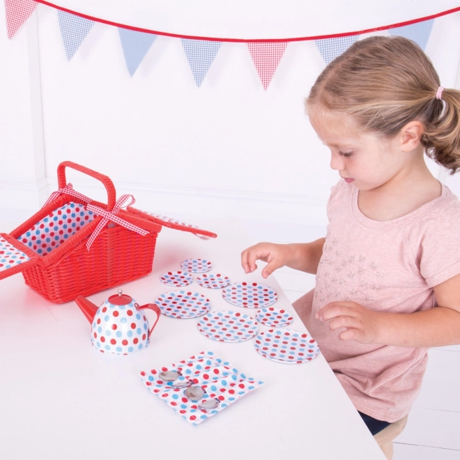 Bigjigs Toys Tea Set with Picnic Basket