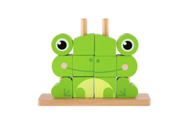 Wooden Frog Puzzle Playset