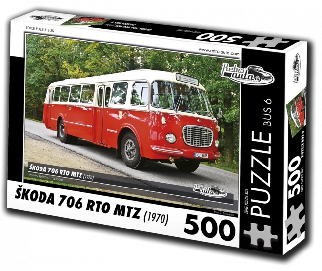 Retro Vehicles Puzzle Bus Škoda 706 RTO MTZ