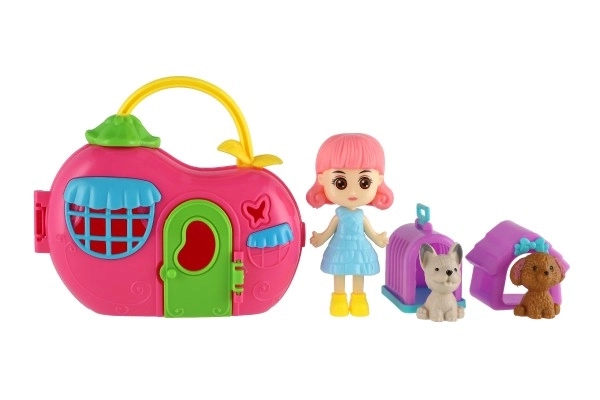 Doll with House and Pets Set