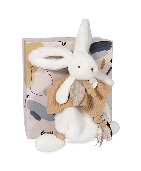 Plush Bunny Gift Set with Blanket Beige