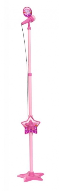 Pink Microphone with Stand for MP3