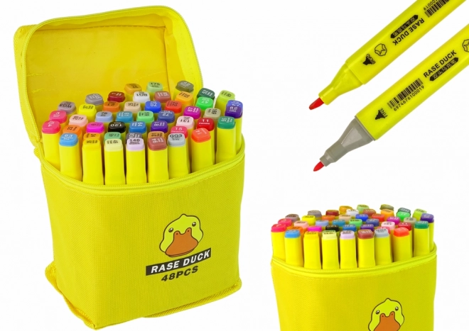 Set of 48 Markers with Carrying Case in Yellow