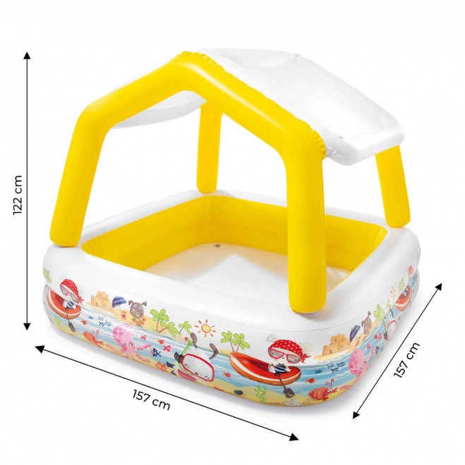 Inflatable Paddling Pool With Roof For Children