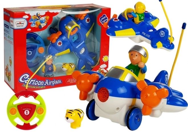 Remote Control Musical Airplane Toy with Steering Wheel