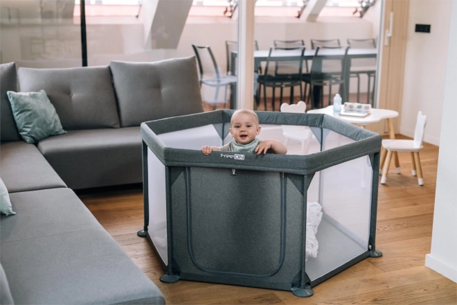 Hexagon Playpen Melange Grey